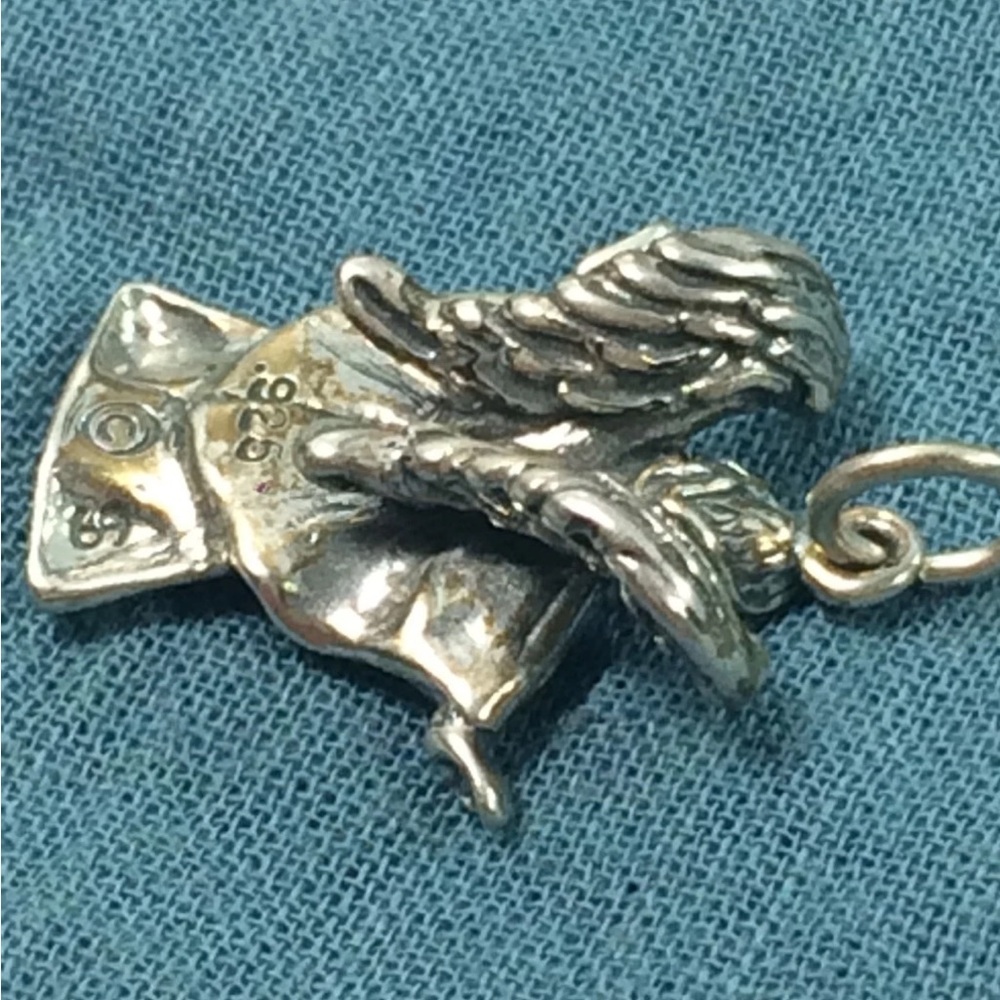 ⭐️🌸Sterling Silver .925 Charm 3D Angel Religious - Picture 4 of 7